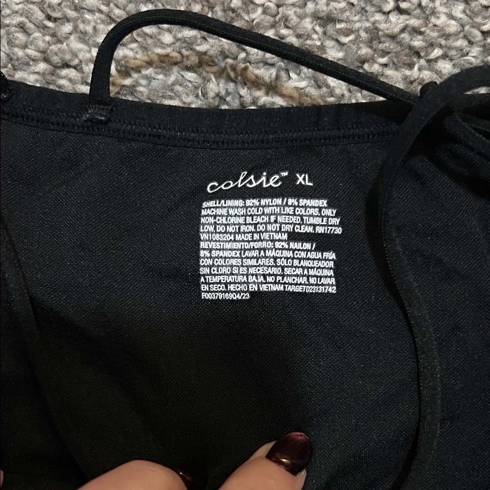 Colsie Black Ribbed Camisole Top - Picture 2 of 2